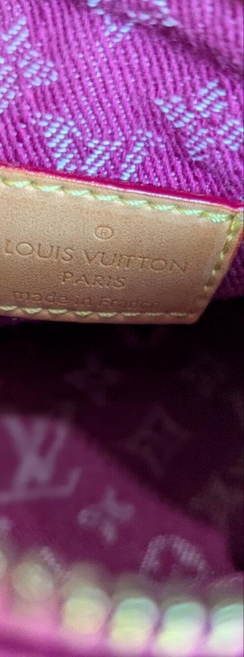 Louis Vuitton Blue Denim Mini Satchel with Tan Handles and Gold Hardware - Picture 8 of 10